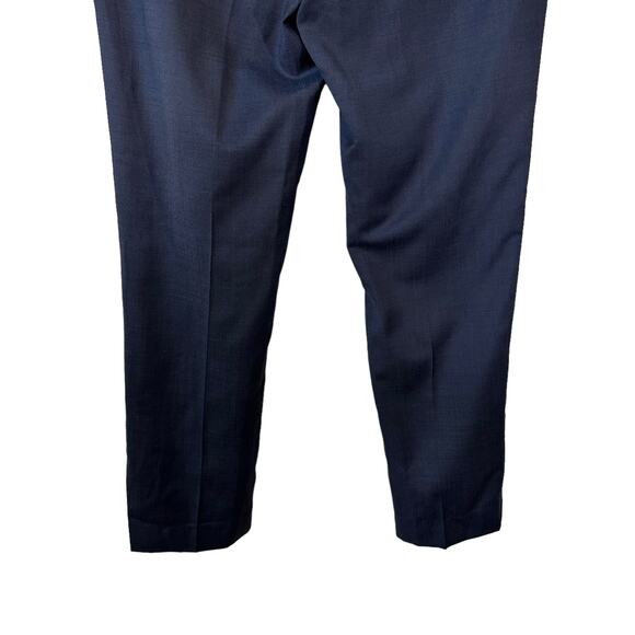 Lafaurie Mens 100% Wool Trouser Pants Mid Rise Blue Size EU 38 or US 28 Classic - Picture 6 of 10